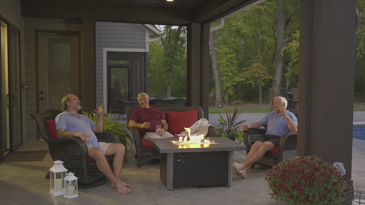 The Outdoor GreatRoom Company Caden 44-Inch Rectangular Gas Fire Pit Table