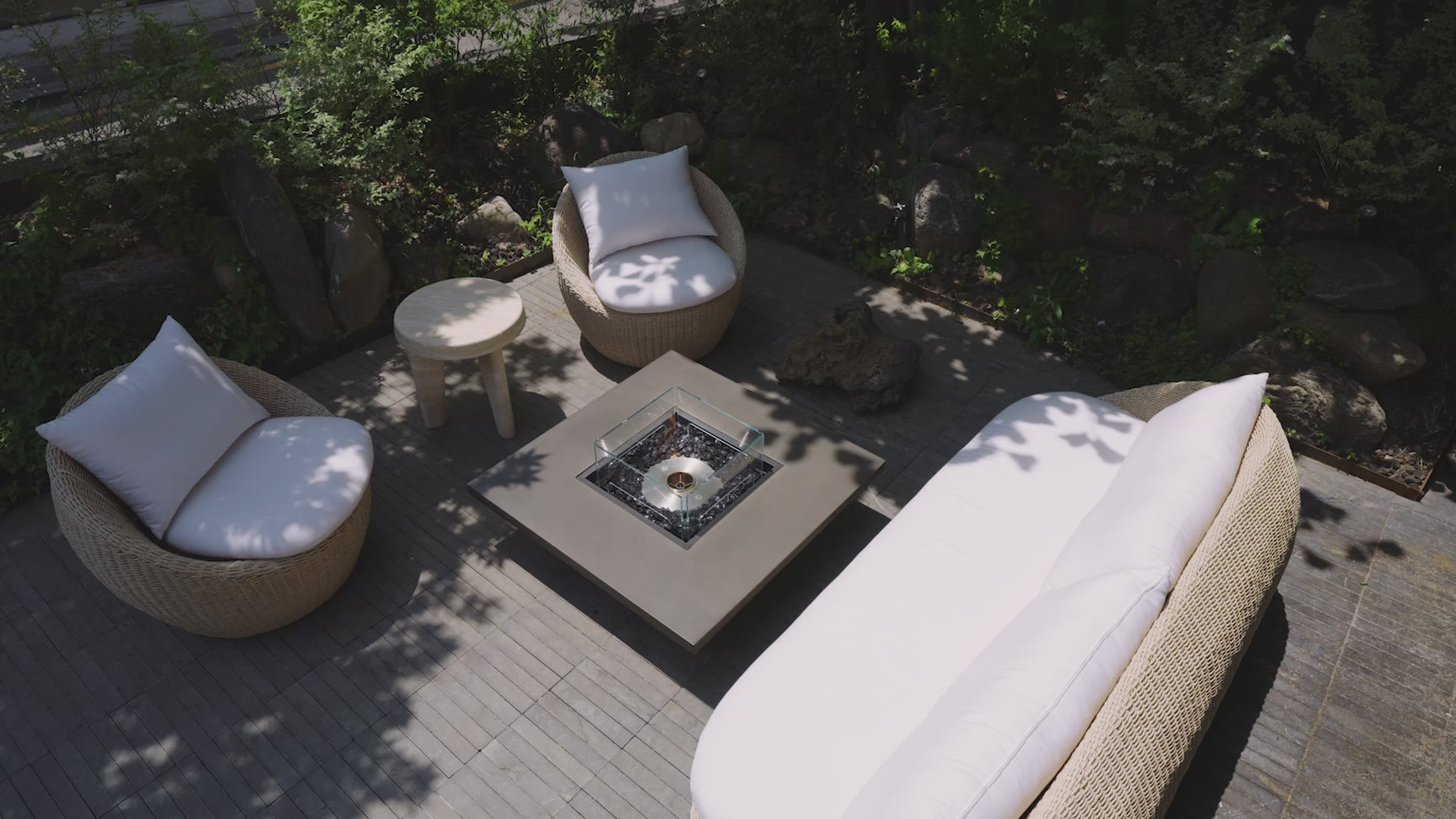 EcoSmart Fire Vertigo 40-Inch Square Fire Pit Table at Outdoor Video