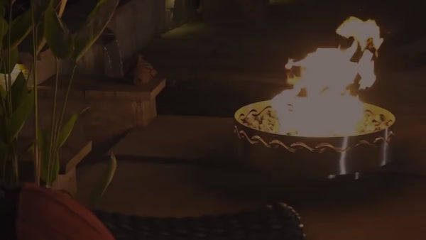 Fire Surfer by Fire Pit Art - 30 Handcrafted Stainless Steel Gas Fire Pit (LP_NG)