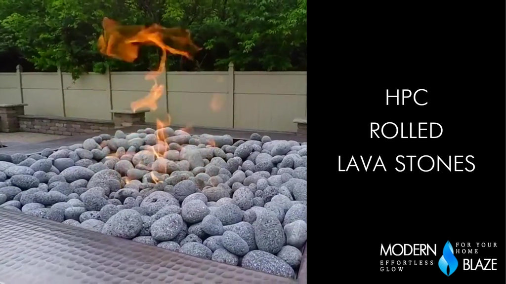 Outdoor Fire Pit Rolled Lava Stone