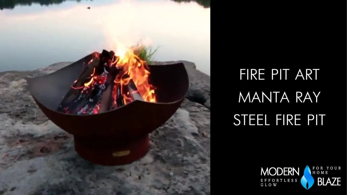 Fire Pit Art Manta Ray Steel Fire Pit (MR)