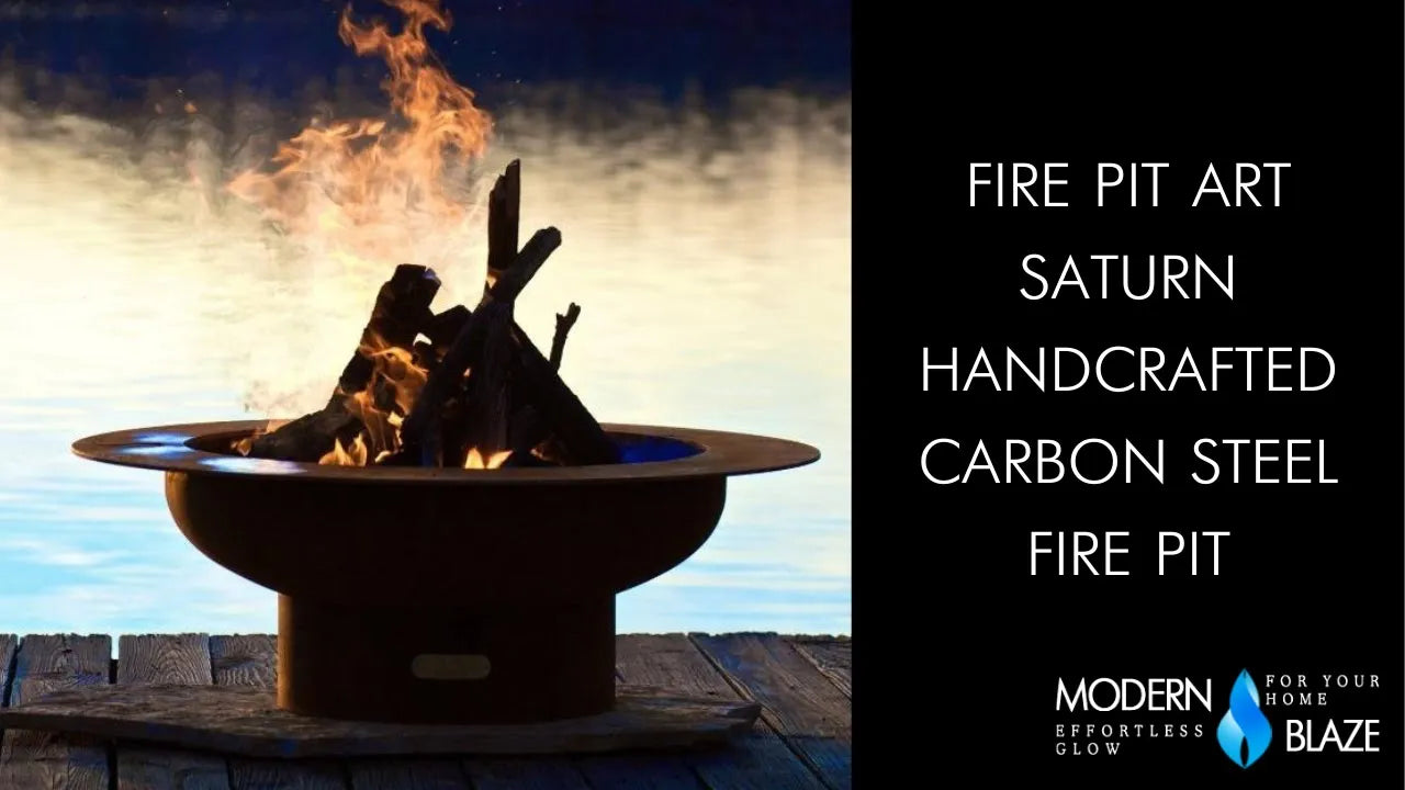 Fire Pit Art Saturn Handcrafted Carbon Steel Fire Pit