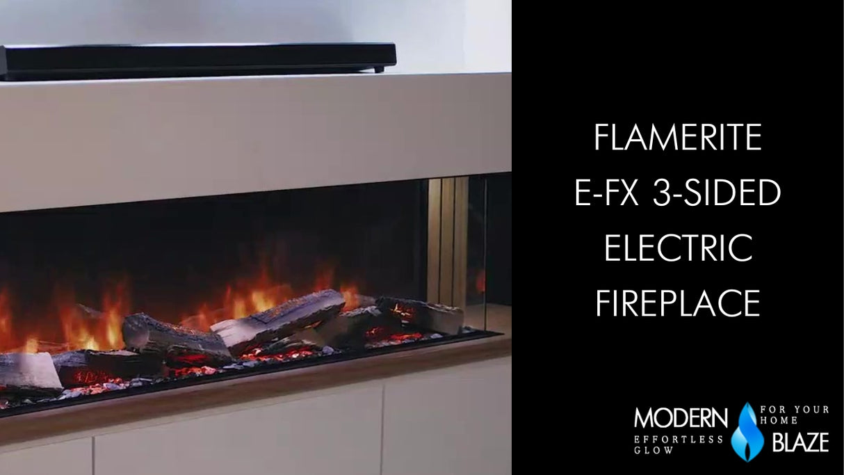 Flamerite E-FX 3-Sided Built-In/Wall-Mounted Smart Electric Fireplace Video