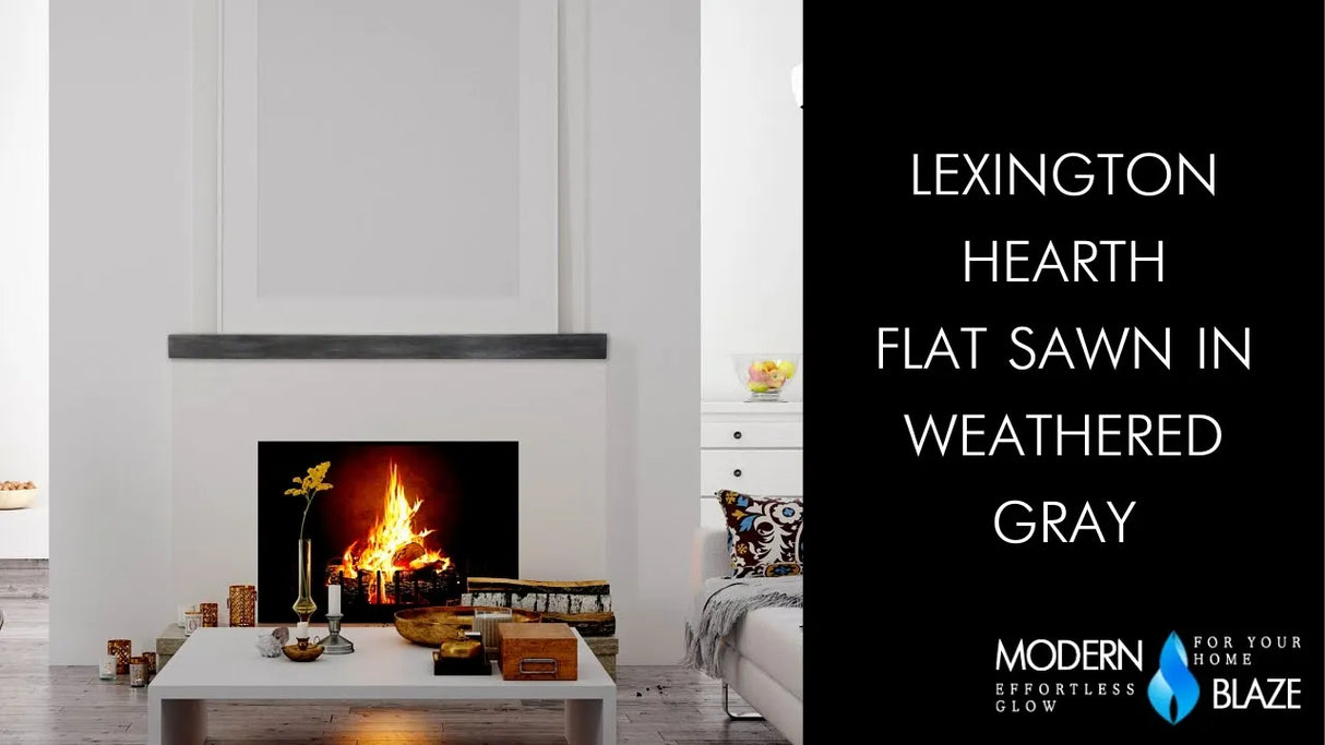 Lexington Hearth Flat Sawn Beam Mantel Shelf - Weathered Gray