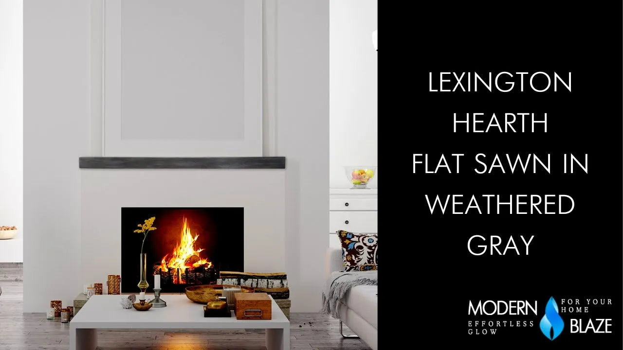 Lexington Hearth Flat Sawn Beam Mantel Shelf - Weathered Gray