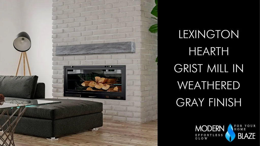Lexington Hearth Grist Mill Mantel Shelf - Weathered Gray