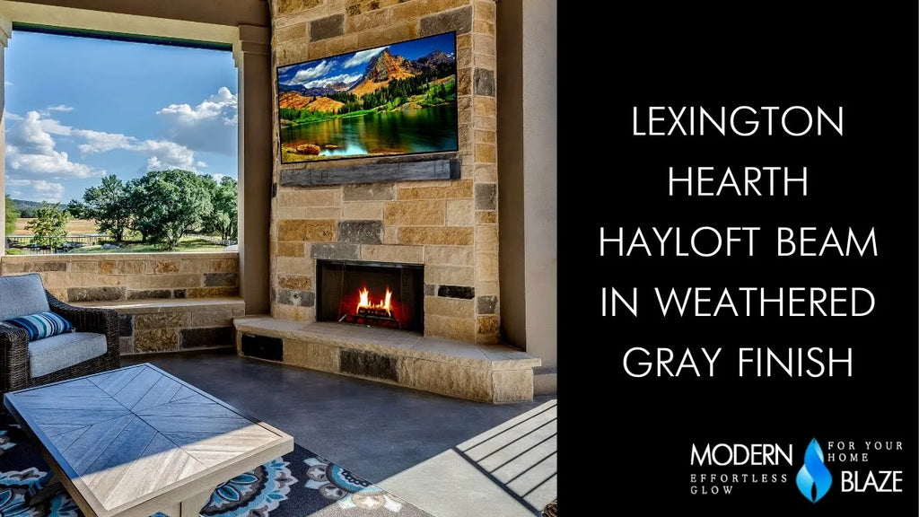 Lexington Hearth Hayloft Beam Mantel Shelf - Weathered Gray