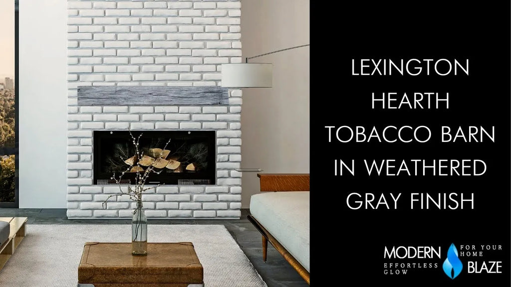 Lexington Hearth Tobacco Barn Mantel Shelf - Weathered Gray