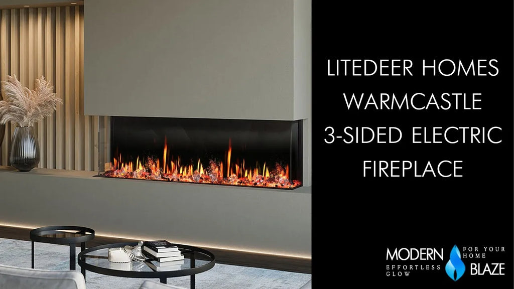 Litedeer Homes Warmcastle 3-Sided Electric Fireplace