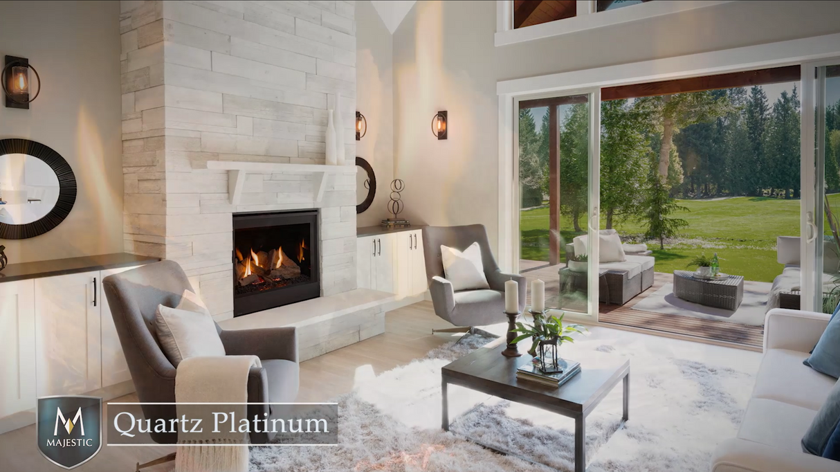 Majestic Quartz Platinum 36-Inch Vented Gas Fireplace Video