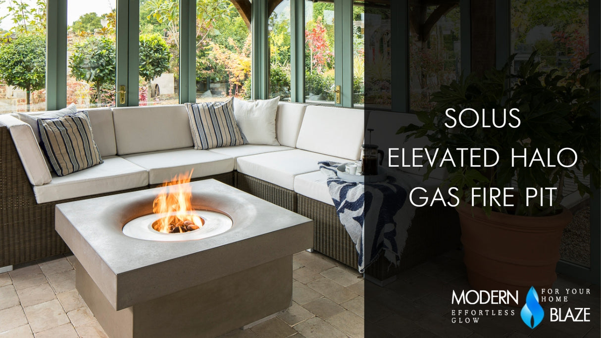 solus elevated halo fire pit table video