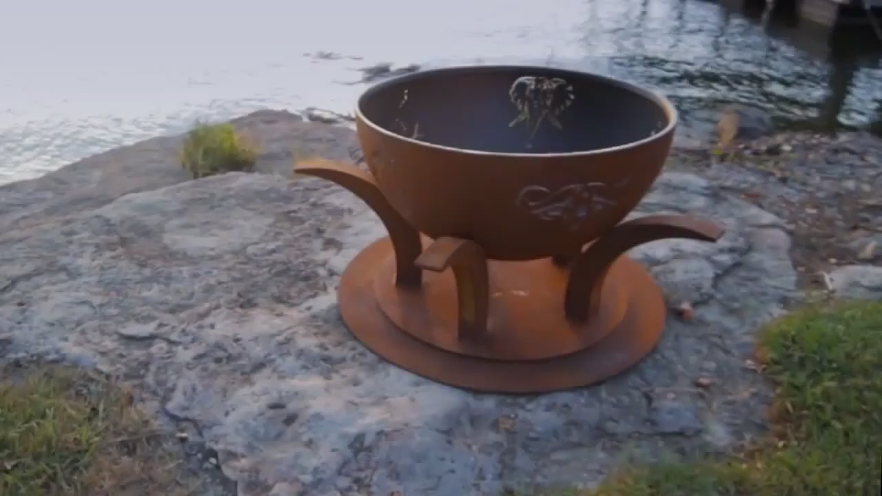 Fire Pit Art Africa's Big Five 41 Steel Fire Pit