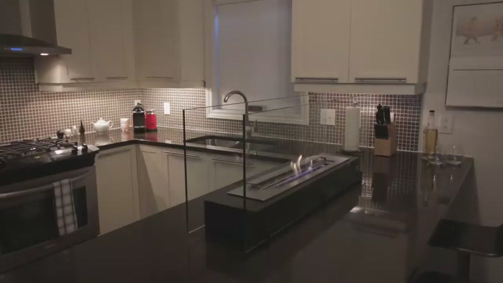Eco Feu Vision II Stainless Steel Ethanol Fireplace Video