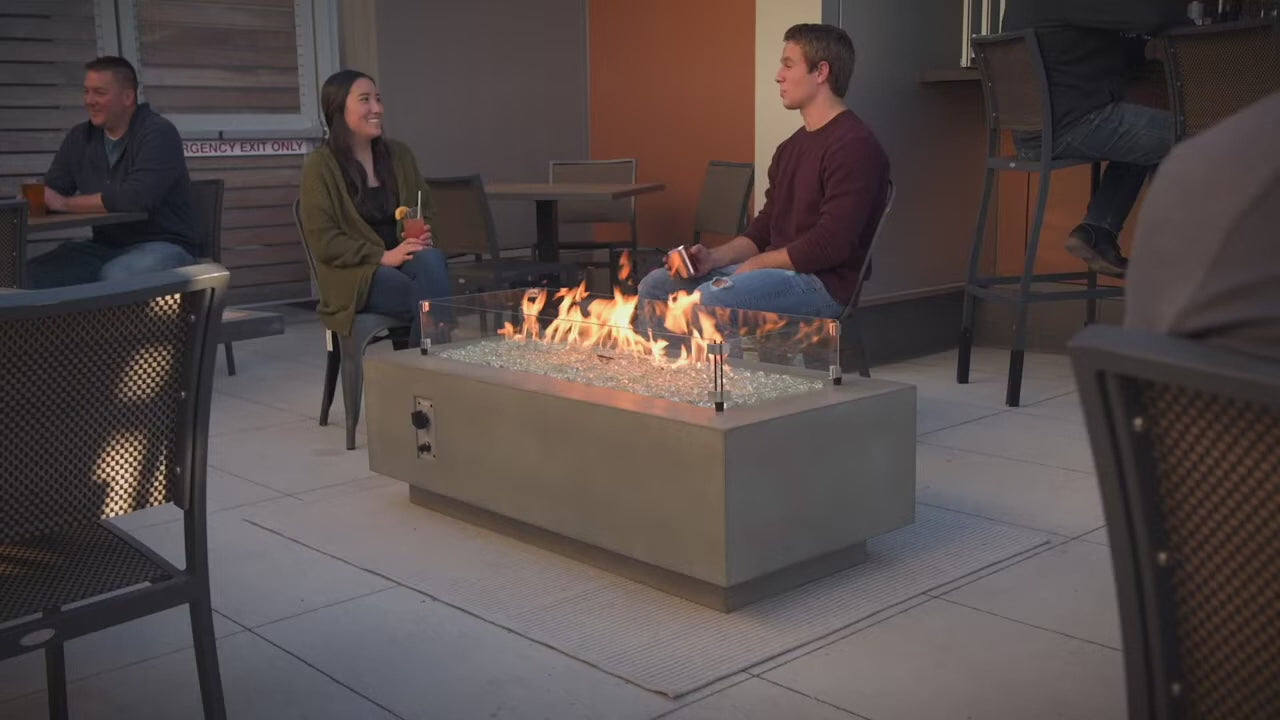 The Outdoor GreatRoom Company Cove Grey Linear Gas Fire Pit Table