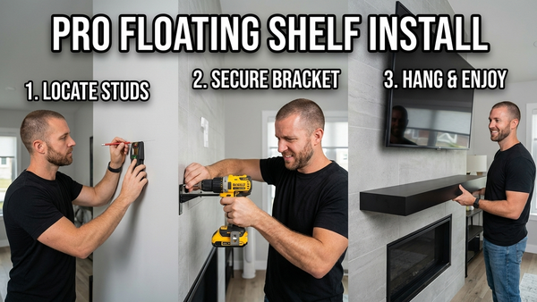 Modern Blaze Floating Metal Mantel Shelf Installation Video