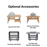 Primo Oval Ceramic Kamado Grill Optional Grill Table and Cart