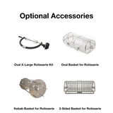 Primo Oval Ceramic Kamado Grill Optional Rotisserie Kit and Accessories