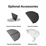 Primo Oval Ceramic Kamado Grill Optional Grill Divider, Griddle, Grate, and Rack