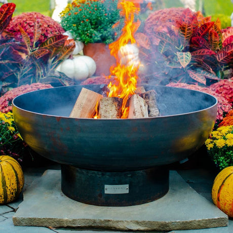 seasons fire pits elliptical steel fire pit in the fall