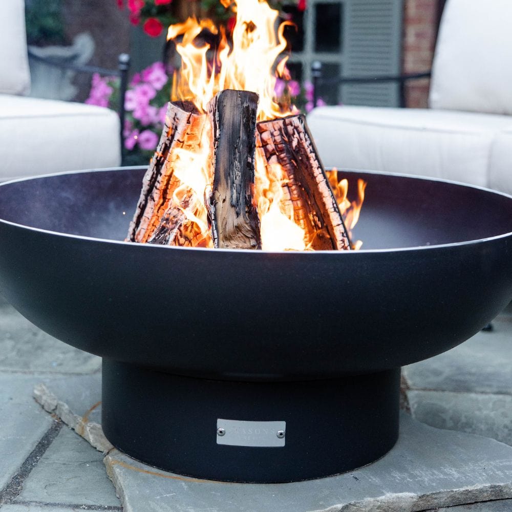 seasons fire pits elliptical steel fire pit on a paver