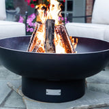 seasons fire pits elliptical steel fire pit on a paver