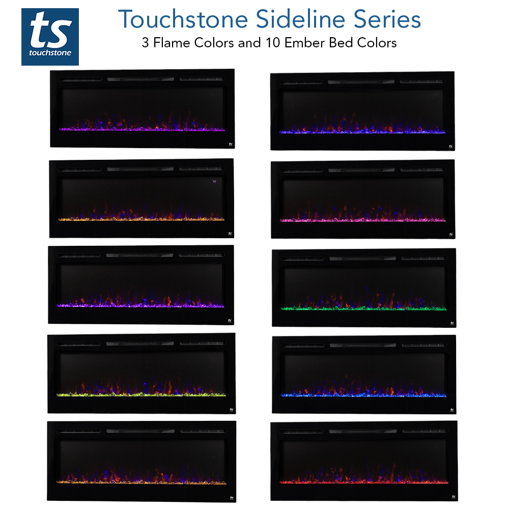 Touchstone Sideline 45 flame and ember bed color options