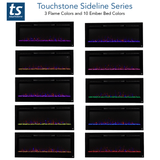Touchstone Sideline 45 flame and ember bed color options