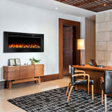 simplifire allusion 48-inch electric fireplace in an office