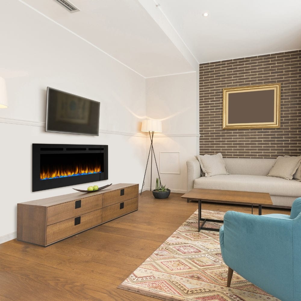 simplifire allusion 48-inch electric fireplace in a living room
