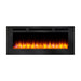 simplifire allusion 48-inch electric fireplace with orange flames and orange ember lights