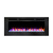 simplifire allusion 48-inch electric fireplace with multicolor flames and white ember lights