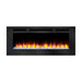 simplifire allusion 48-inch electric fireplace with orange flames and white ember lights