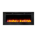 simplifire allusion 48-inch electric fireplace with orange flames and ember lights off
