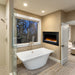 simplifire allusion 40-inch electric fireplace in a bathroom