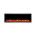 simplifire allusion platinum 60" electric fireplace with orange flames and white ember lights