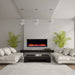 simplifire allusion platinum 60" electric fireplace in a modern living room