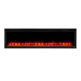 simplifire allusion platinum 72" electric fireplace with red orange flames