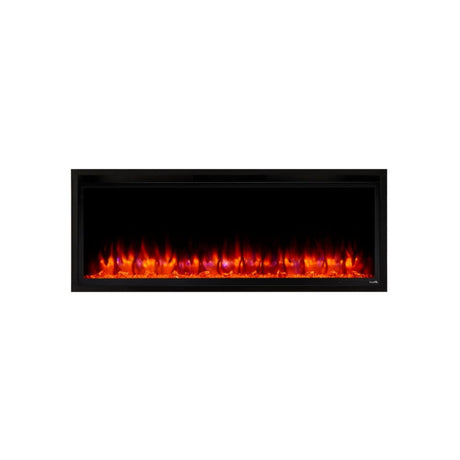 simplifire allusion platinum 50" electric fireplace with red orange flames