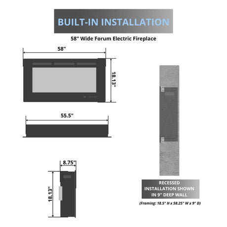 Simplifire Forum 55 Electric Fireplace Specs