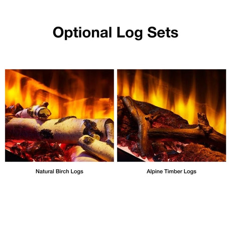 optional natural birch or alpine timber log sets