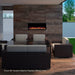 Simplifire Forum 46-Inch Built-In Outdoor Electric Fireplace in a cozy patio setting