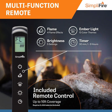 Simplifire Forum Built-In Outdoor Electric Fireplace Features