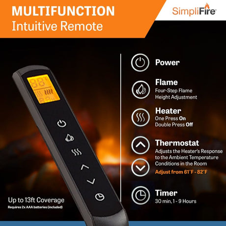 Simplifire Traditional Built-In Electric Fireplace Features