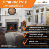 Simplifire Traditional Built-In Electric Fireplace with Optional Mission front doors