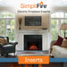 Simplifire Built-In Traditional Electric Fireplace Insert in a living room with tv above