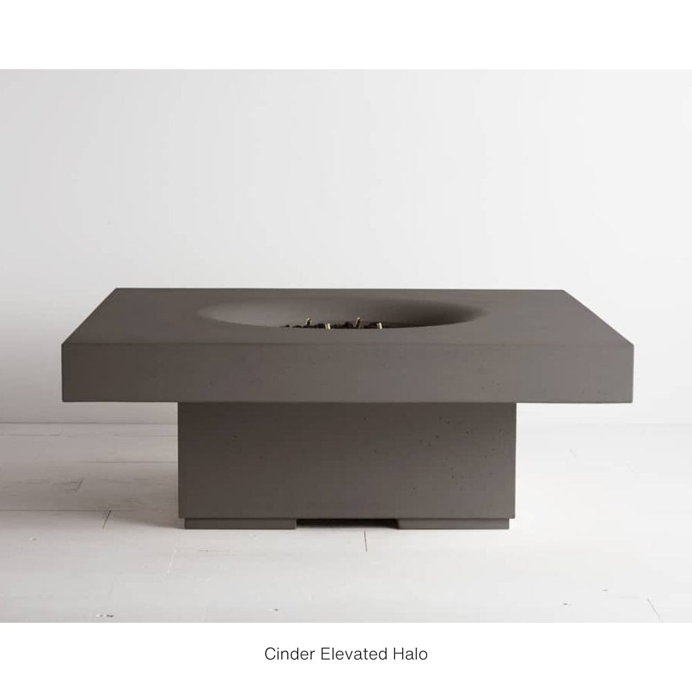 Solus Elevated Halo 48-Inch Square Gas Fire Pit in cinder