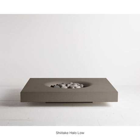 Solus Halo Low Square Concrete Gas Fire Pit in Shiitake