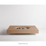 Solus Halo Low Square Concrete Gas Fire Pit in Arbutus