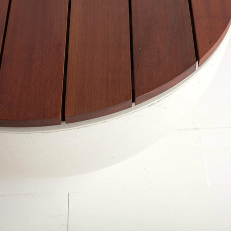 solus round hardwood tabletop top view