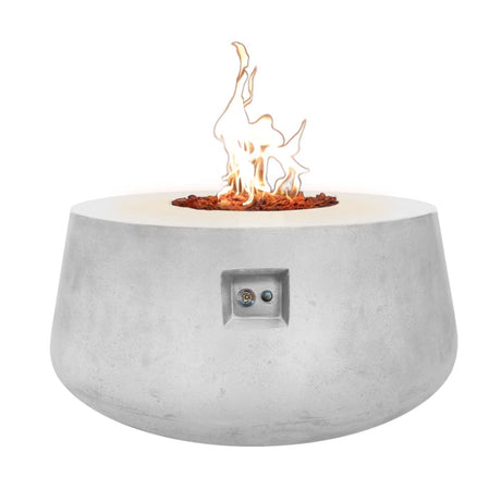 Stonelum Indiana 01 47-Inch Round Concrete Gas Fire Pit in White